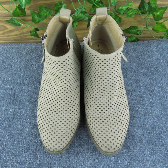 Time and Tru Women Ankle Boots Boots Brown Synthetic Zip Size 8 Medium - Picture 3 of 9